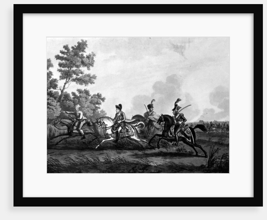 Flight of Bonaparte from the Field of Waterloo accompanied by his Guide, 1816 by George Cruikshank