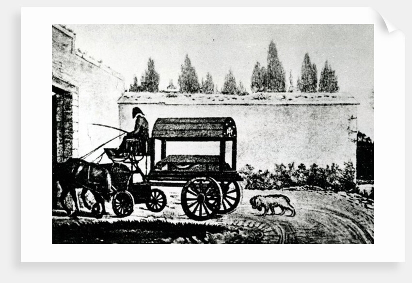 Mozart's coffin followed by a dog, c.1791 by Anonymous Anonymous