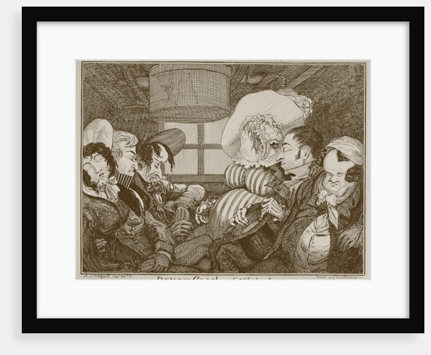 Dover Coach, 5 o'clock morning, etched by George Cruikshank, 1826 by Alfred (after) Crowquill