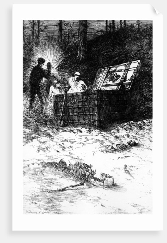 The Gold Bug, illustration to the story by Edgar Allan Poe, 1884 by Robert Swain Gifford