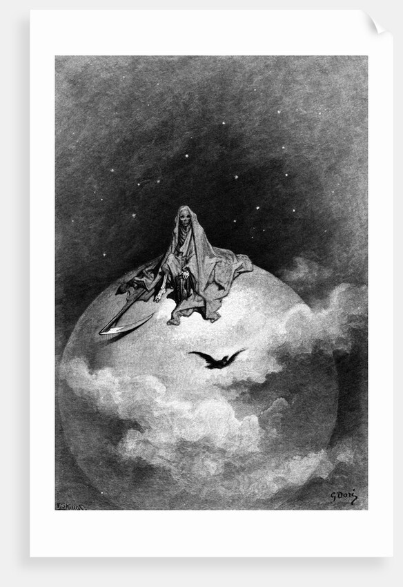 Illustration from Edgar Allan Poe's 'The Raven', 1882 by Gustave Dore