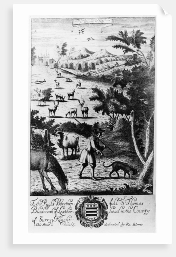 The Harbourer with the blood hound for harbouring the stagg by English School