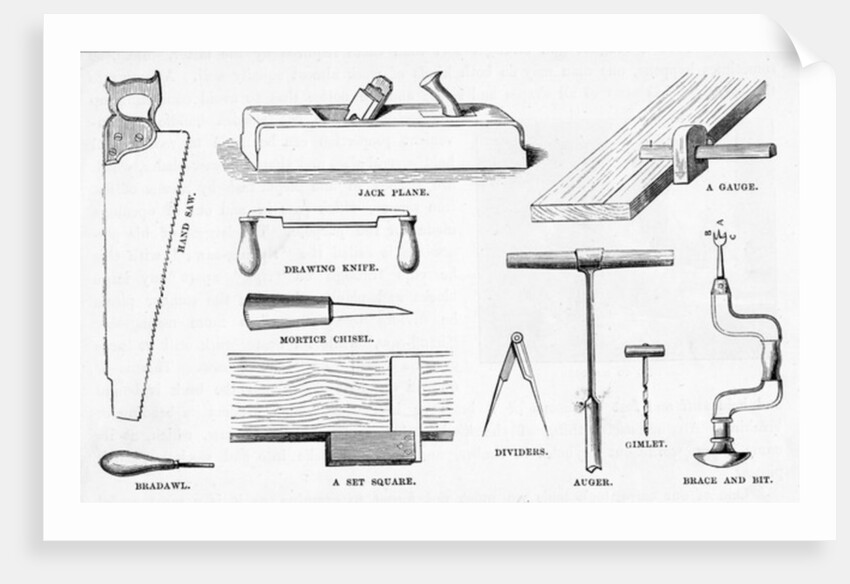 Carpenter's Tools by English School