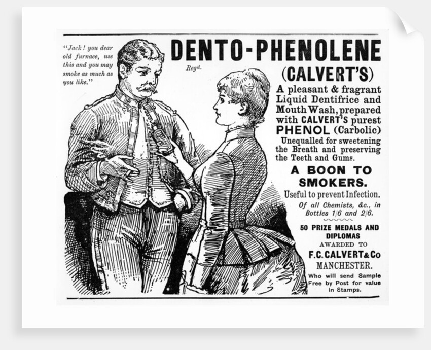 Advertisement for Calvert's Dento-Phenolene, c.1890s by English School