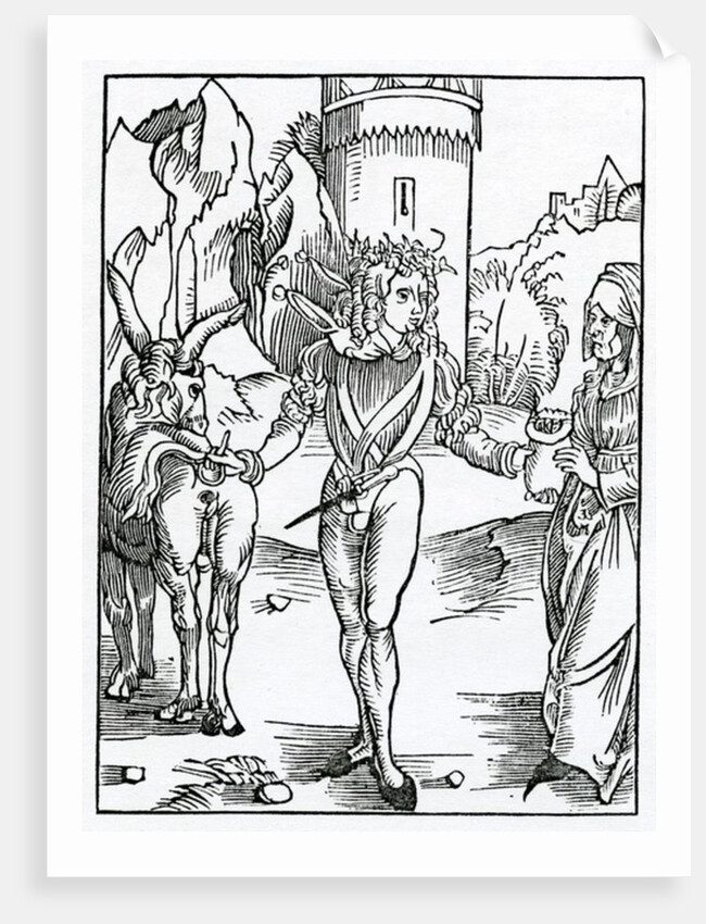 Of yonge folys that take olde wymen to theyr wyues, for theyr ryches by (after) German School