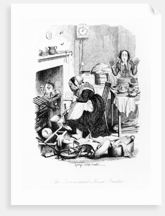The Sentimental-Novel Reader by George Cruikshank
