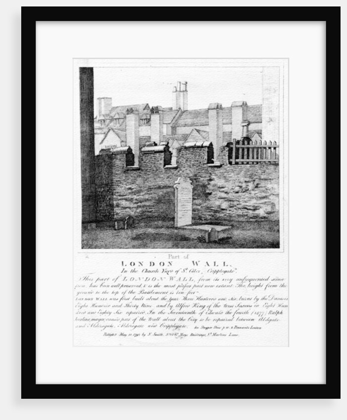 Part of London Wall, In the Church Yard of St. Giles, Cripplegate, published 1792 by English School