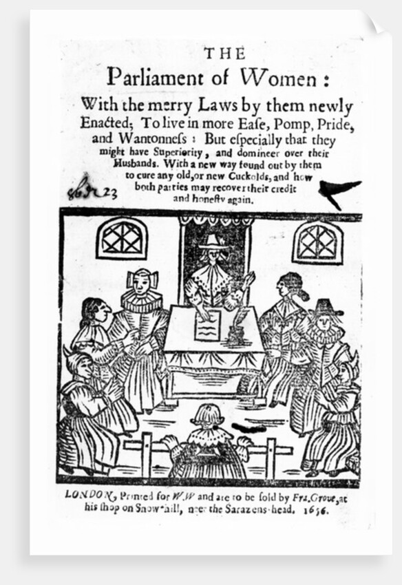 Title Page for 'The Parliament of Women', 1656 by English School