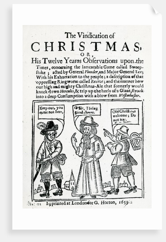 The Vindication of Christmas, 1653 by English School