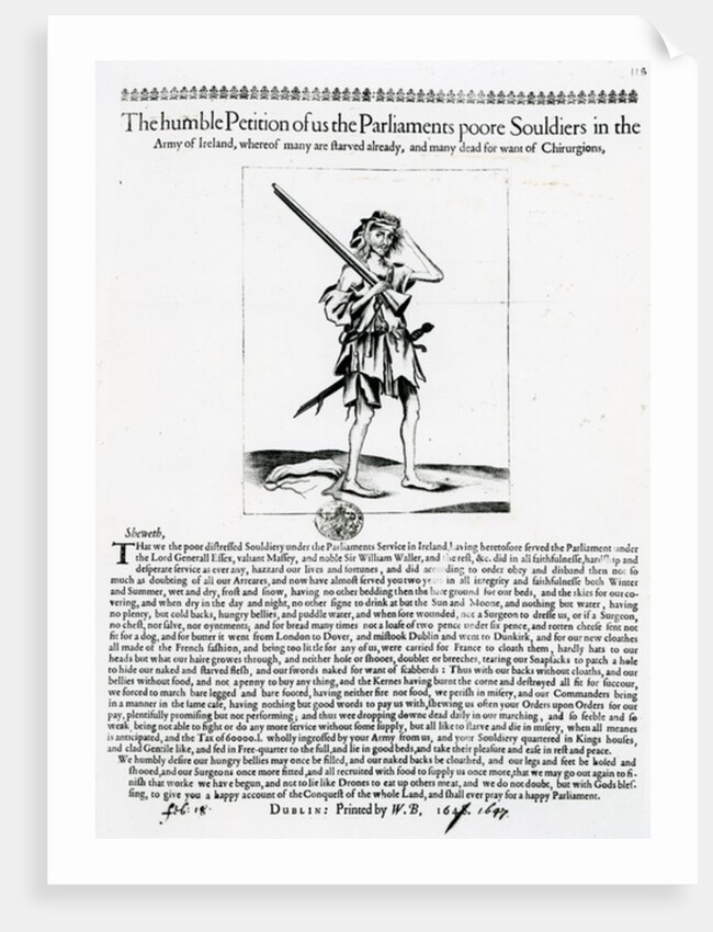 The humble Petition of us the Parliaments poore Souldiers in the Army of Ireland by Irish School