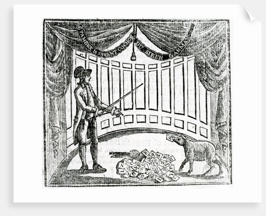 Handbill advertising a performance of the 'Suprizing Learned PIG' at Astley's Amphitheatre, 1787 by Anonymous