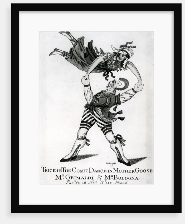 Trick in the Comic Dance in Mother Goose - Mr Grimaldi & Mr Bologna, print made by O'Keeffe, c.1805 by (after) English School
