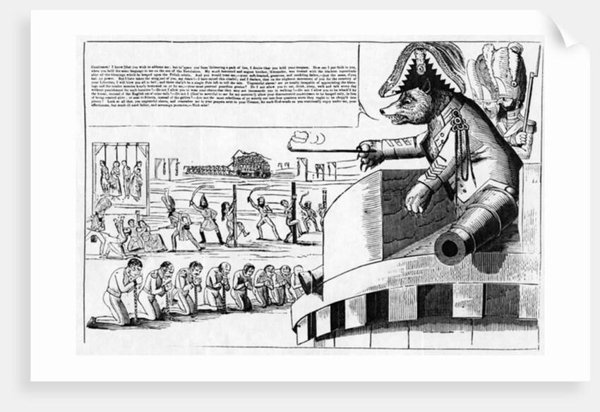 Cartoon of Tsar Nicholas I as a Bear, c. 1830s by English School