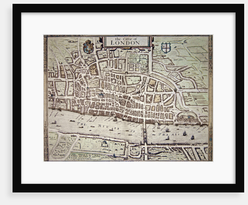 Map of 'the Cittie of London', 1633 by Augustus Ryther