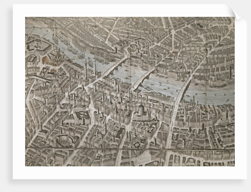 Plan of London looking towards Southwark by English School
