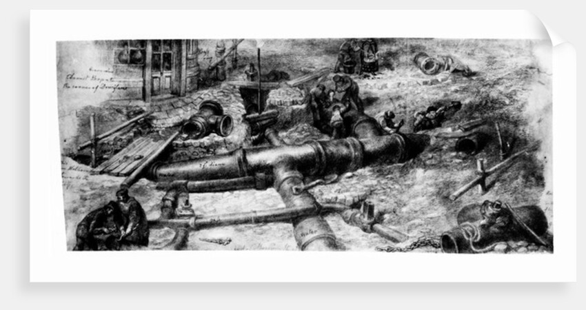 Building of Common Sewers on Holborn, 1845 by George the Elder Scharf