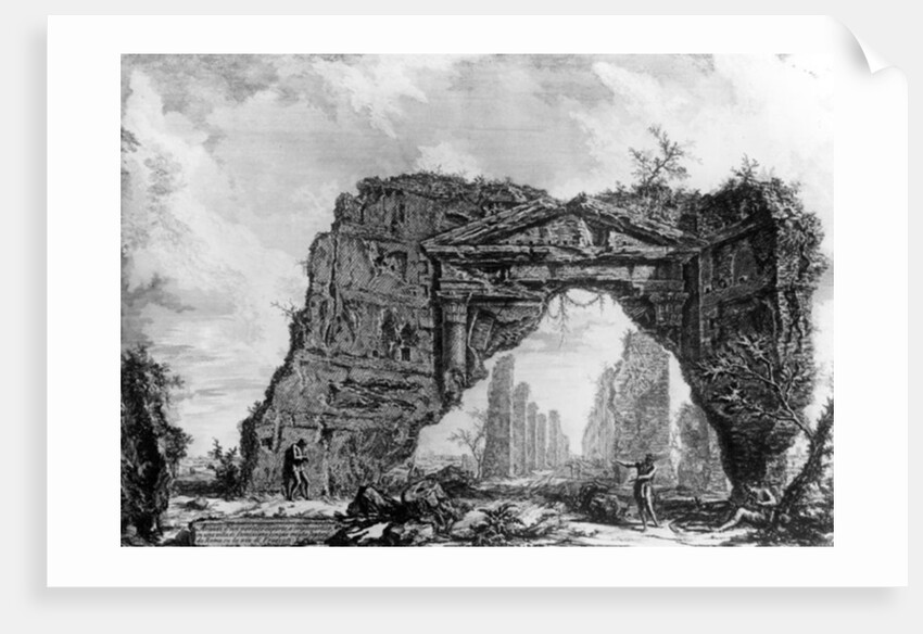 View of the ruined portico of the Villa dei Sette Bassi by Giovanni Battista Piranesi