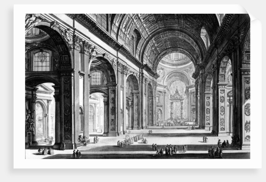 View of the interior of St. Peter's Basilica by Giovanni Battista Piranesi