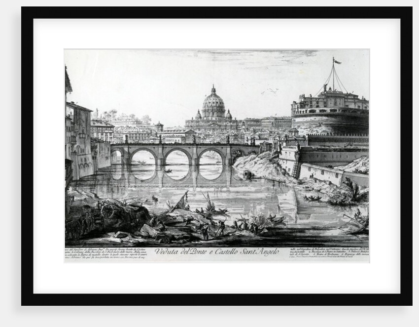 View of the Bridge and Castel Sant'Angelo by Giovanni Battista Piranesi