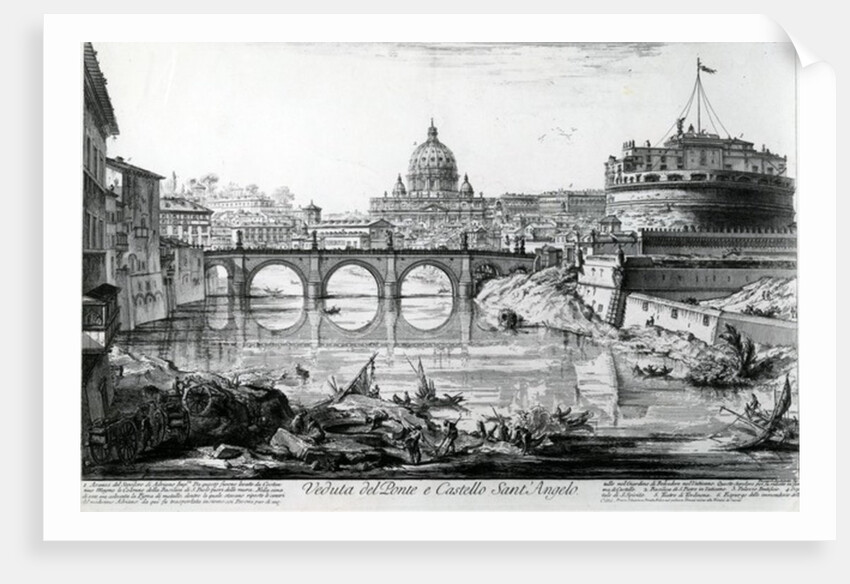View of the Bridge and Castel Sant'Angelo by Giovanni Battista Piranesi
