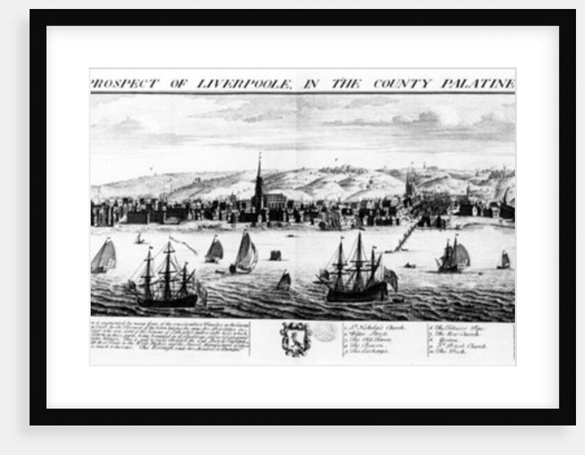The South West Prospect of Liverpool, in the County Palatine of Lancaster, 1728 by Nathaniel and Samuel (1696-1779) Buck