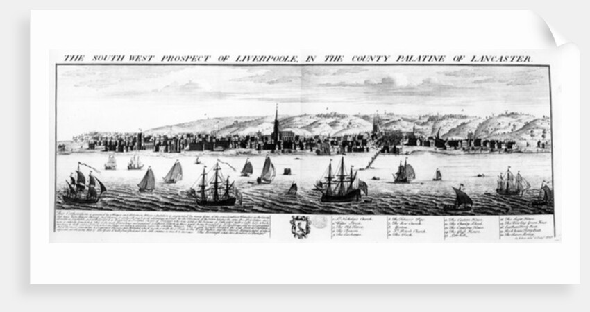 The South West Prospect of Liverpool, in the County Palatine of Lancaster, 1728 by Nathaniel and Samuel (1696-1779) Buck