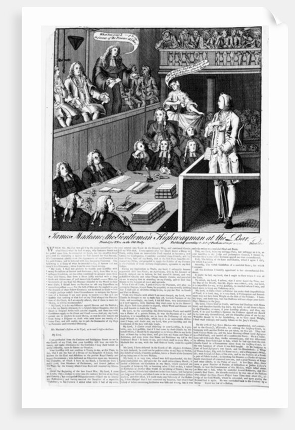 James Macleane the Gentleman Highwayman at the Bar, 1750 by English School