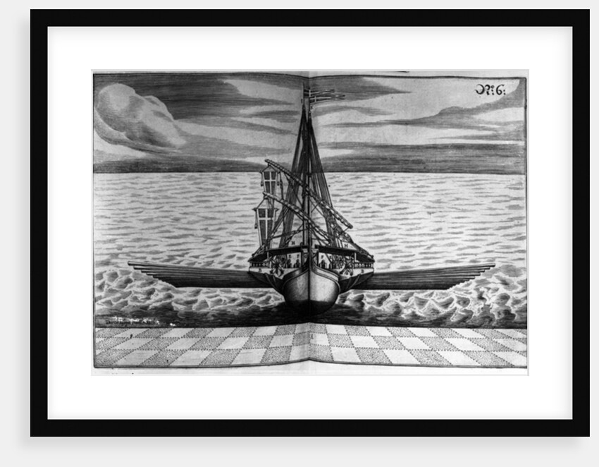 Front View of a Warship with Two Masts by Jacob Custodis