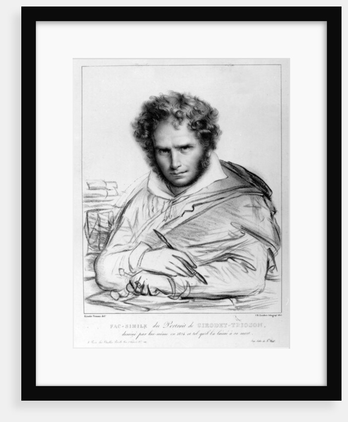Self Portrait, print made by J. B. Lambert by Anne Louis Girodet de Roucy-Trioson