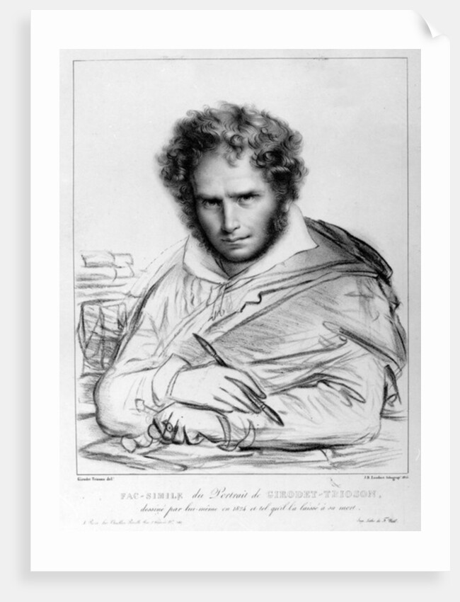 Self Portrait, print made by J. B. Lambert by Anne Louis Girodet de Roucy-Trioson