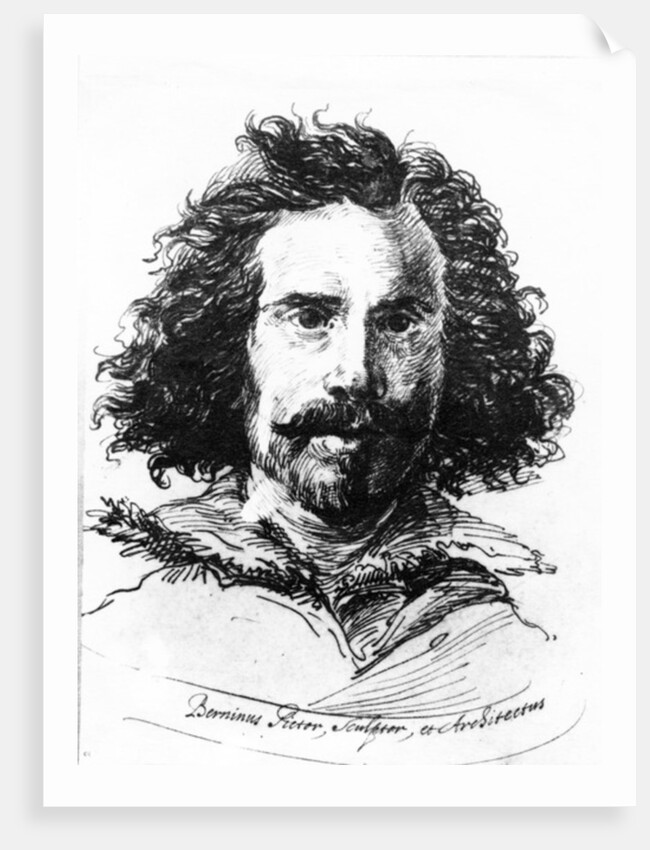 Portrait of Giovanni Lorenzo Bernini, print made by James Basire,1764 by Salvator (after) Rosa