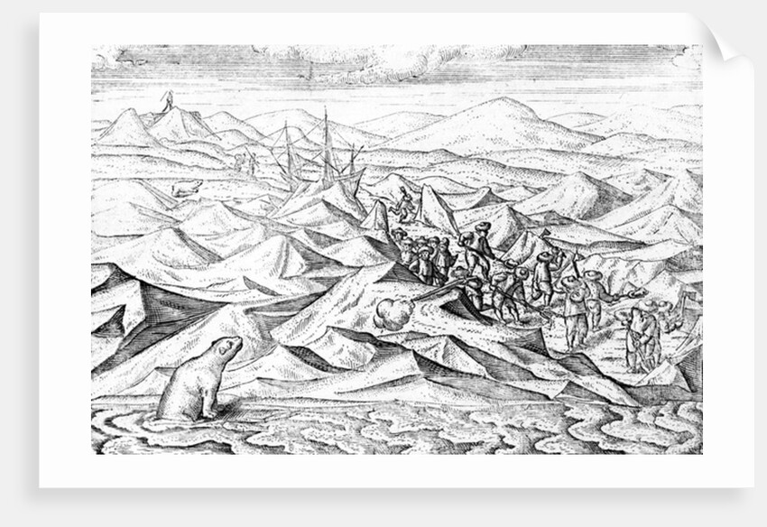 Clearing a path for an ice bound ship by Dutch School