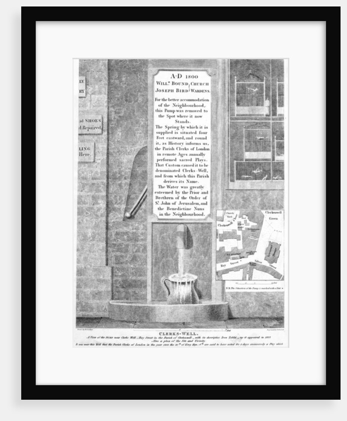 Clerks-Well, Clerkenwell, London, published 1822 by English School