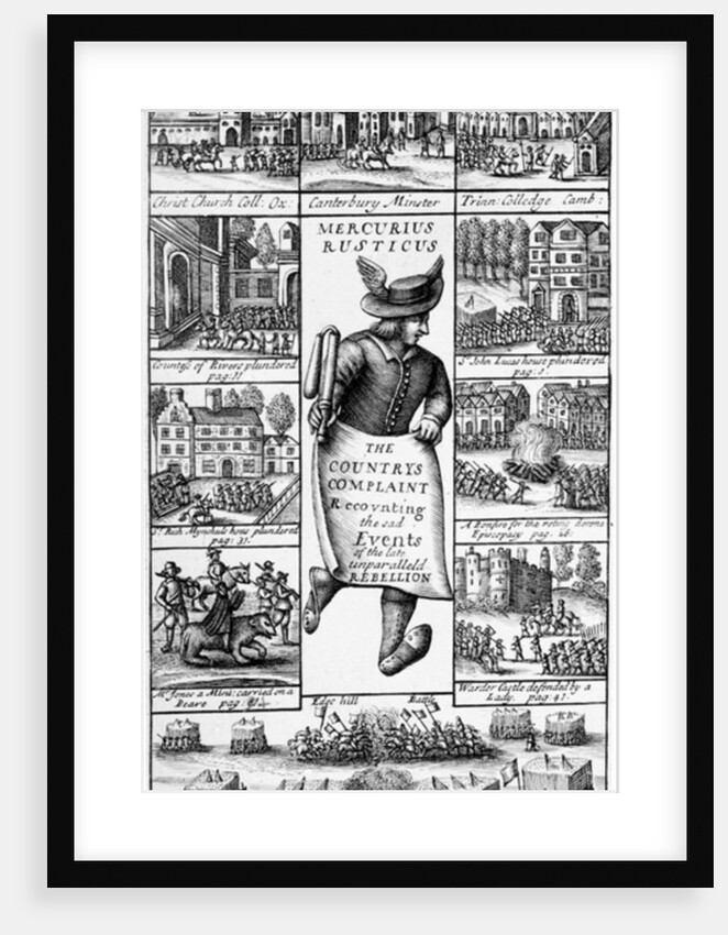 Frontispiece to 'Mercurius Rusticus: The Country's Complaint Recounting the Sad Events of the late Unparalleld Rebellion', published in 1685 by William Faithorne