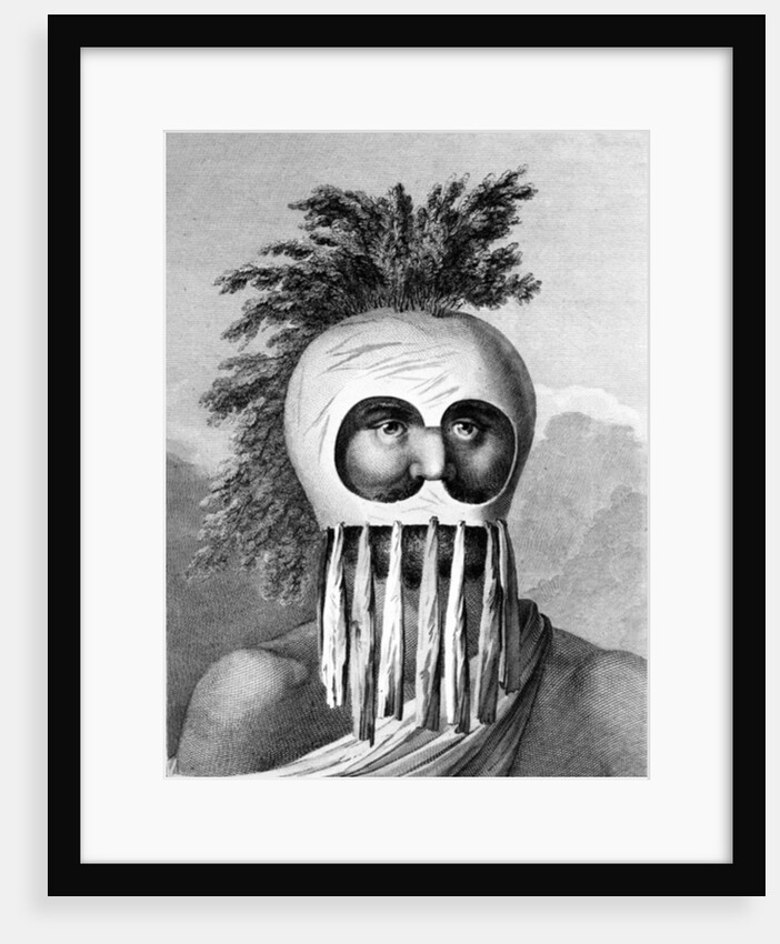 A Man of the Sandwich Islands in a Mask by John (after) Webber