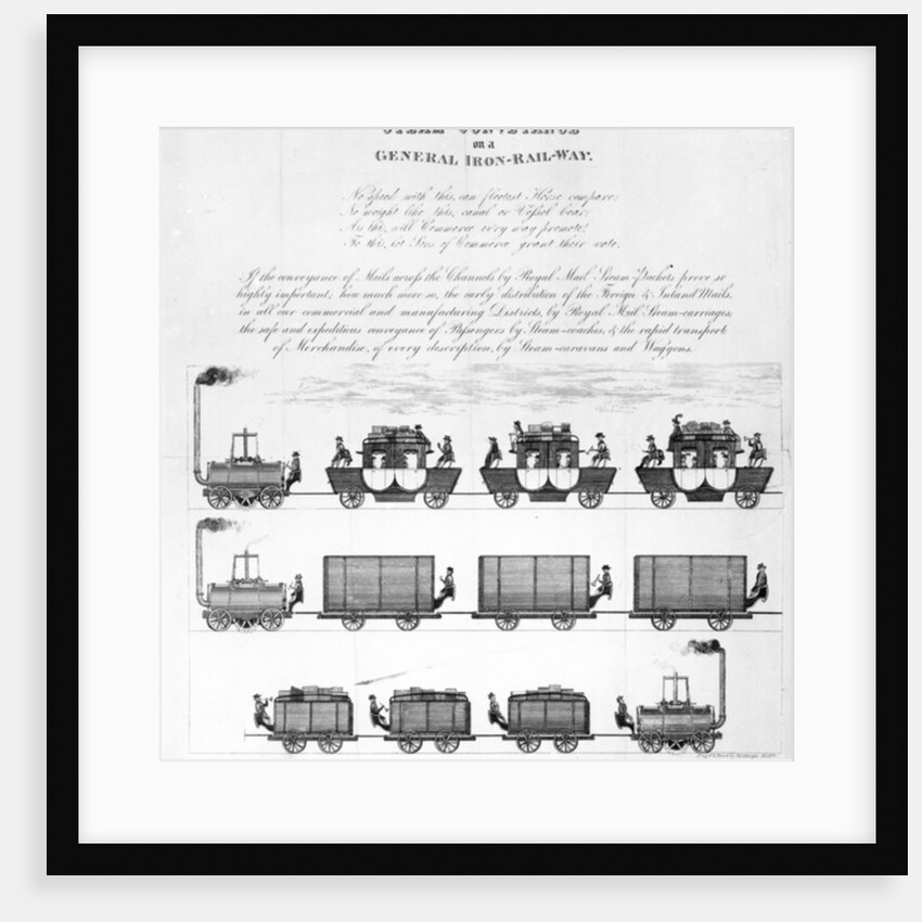 Steam Conveyance on a General Iron-Railway, 1825 by English School