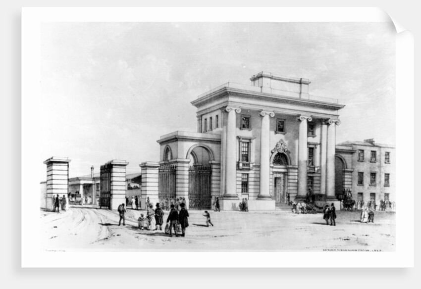 Entrance to Birmingham Station, 1838 by John Cooke Bourne