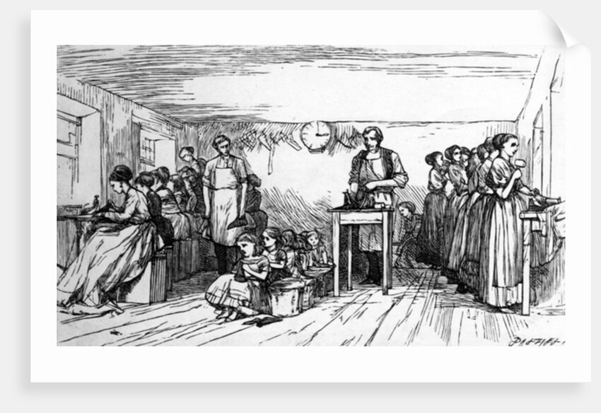 Shoemaking, mid C19th by Brothers Dalziel
