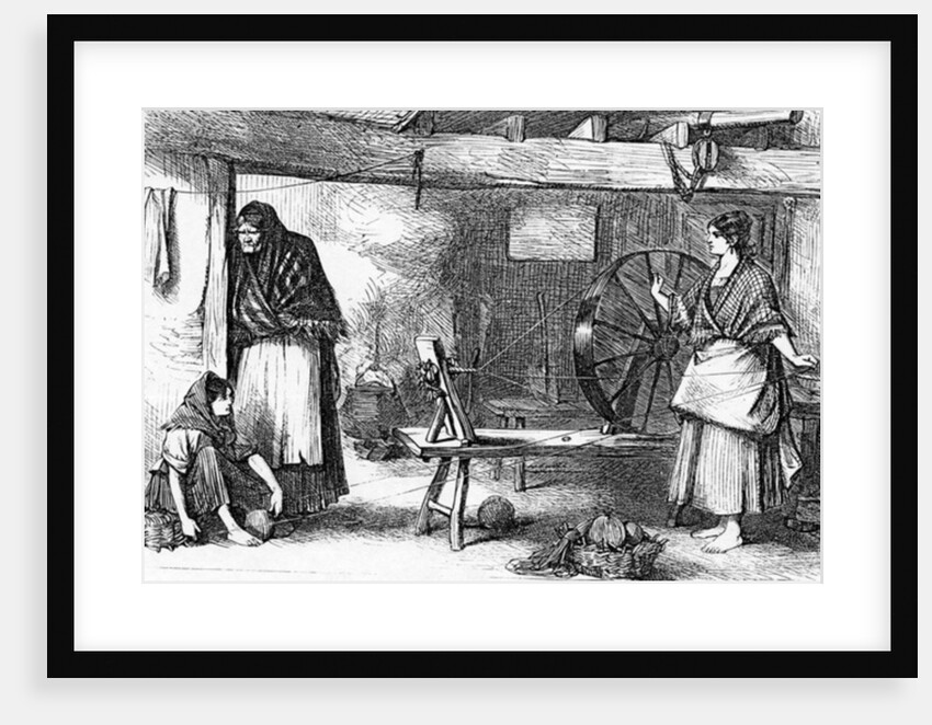 Spinning Net Thread in the Claddagh, Galway by English School