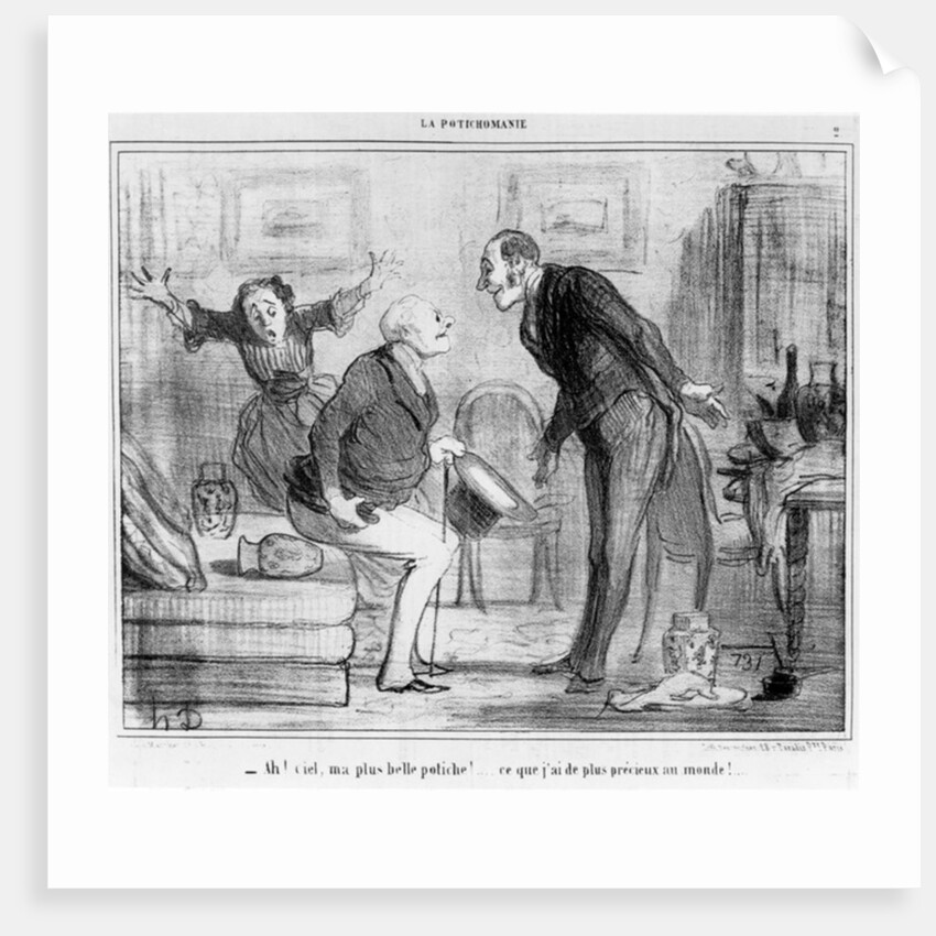 Oh heaven, my most beautiful vase.... my most valuable possession in this world by Honore Daumier