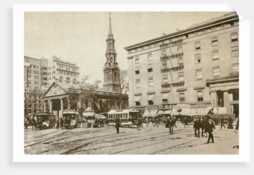 St Paul's Chapel and the Astor House, off City Hall Park, New York City, 1892 by American Photographer