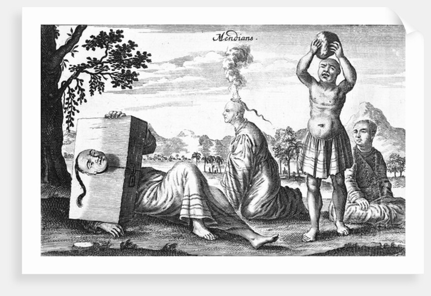 Chinese Mendians performing self-inflicting acts, 1664 by French School