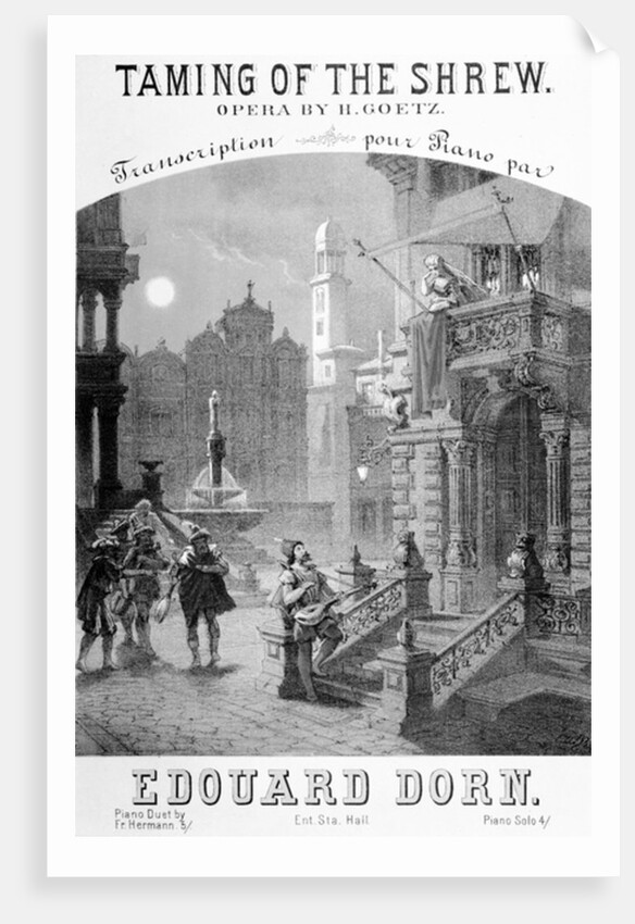 Advertisement for the Taming of the Shrew by Goetz, 1878 by French School