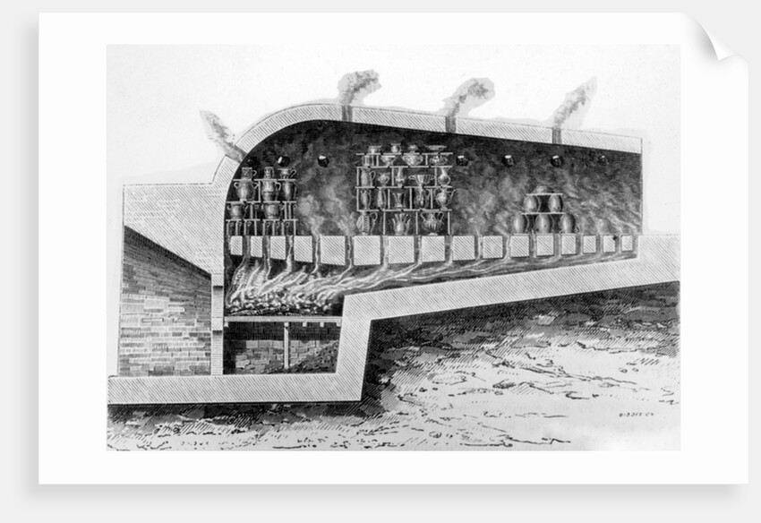 Wood kiln for baking ceramics, 1882 by French School