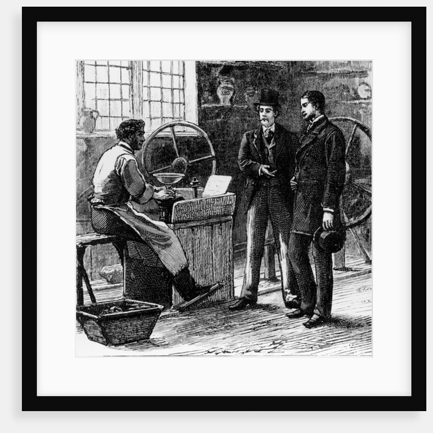 The Modern Potter: A Thrower at his lathe, 19th Century by English School