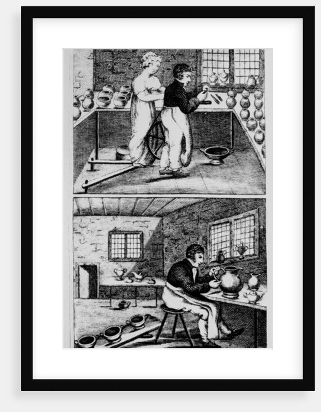 The Turner turning the lathe, 1827 by English School
