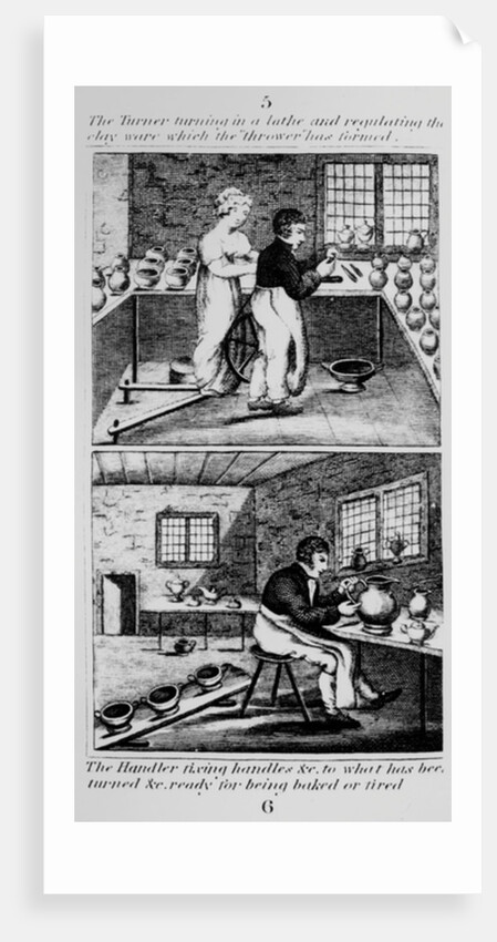 The Turner turning the lathe, 1827 by English School