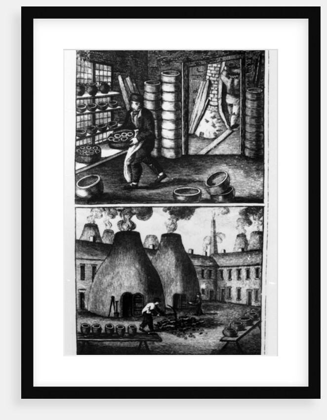 Placing the 'dipped' ware in the 'glazing' oven, 1827 by English School