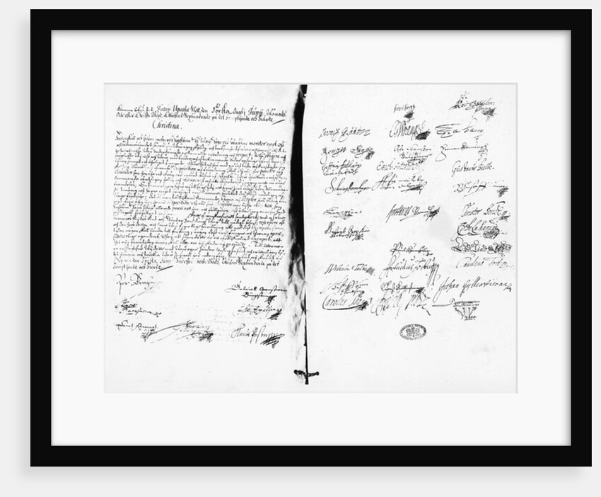 The Abdication Statement of Christina, Queen of Sweden, 1654 by Swedish School