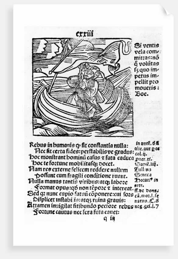 Illustration from the 'Stultifera Navis Mortalium' by Sebastian Brant, printed by Johannes Schenspenger, 1497 by German School